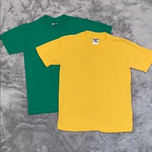 NWOT Two Jerzees Tee Shirts. Green and Yellow.